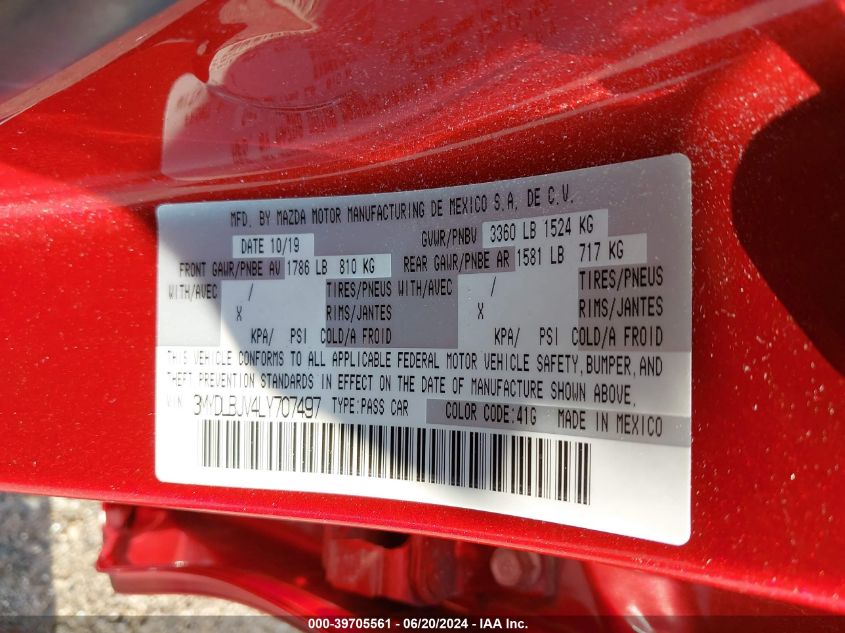 2020 TOYOTA YARIS LE - 3MYDLBJV4LY707497