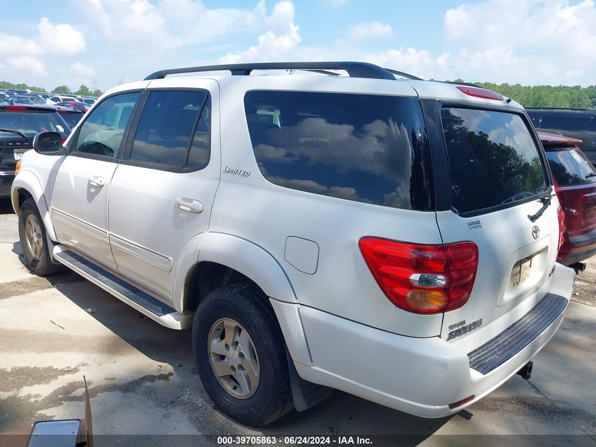 2002 Toyota Sequoia Limited V8 VIN: 5TDZT38A72S071077 Lot: 39705863