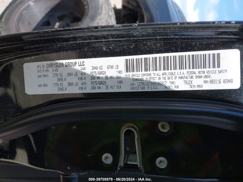 2010 Dodge Ram 1500 Slt/Sport/Trx VIN: 1D7RV1GT8AS106917 Lot: 39705979