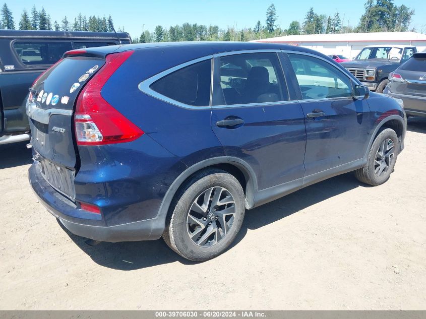 2016 Honda Cr-V Se VIN: 2HKRM4H44GH618414 Lot: 39706030