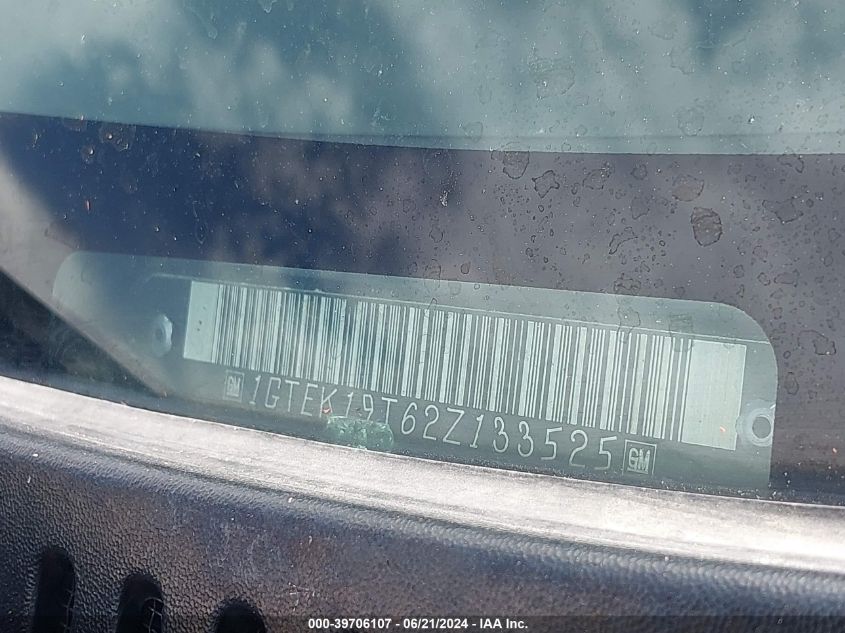 2002 GMC Sierra 1500 Sle VIN: 1GTEK19T62Z133525 Lot: 39706107