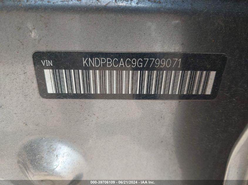 2016 Kia Sportage Lx VIN: KNDPBCAC9G7799071 Lot: 39706109