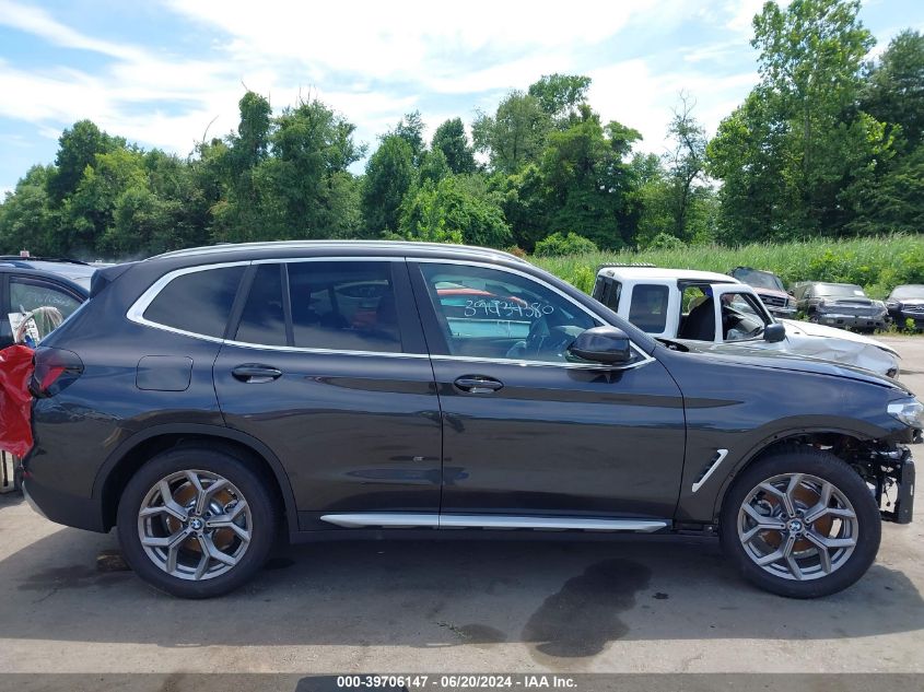 2024 BMW X3 xDrive30I VIN: 5UX53DP02R9V92566 Lot: 39706147