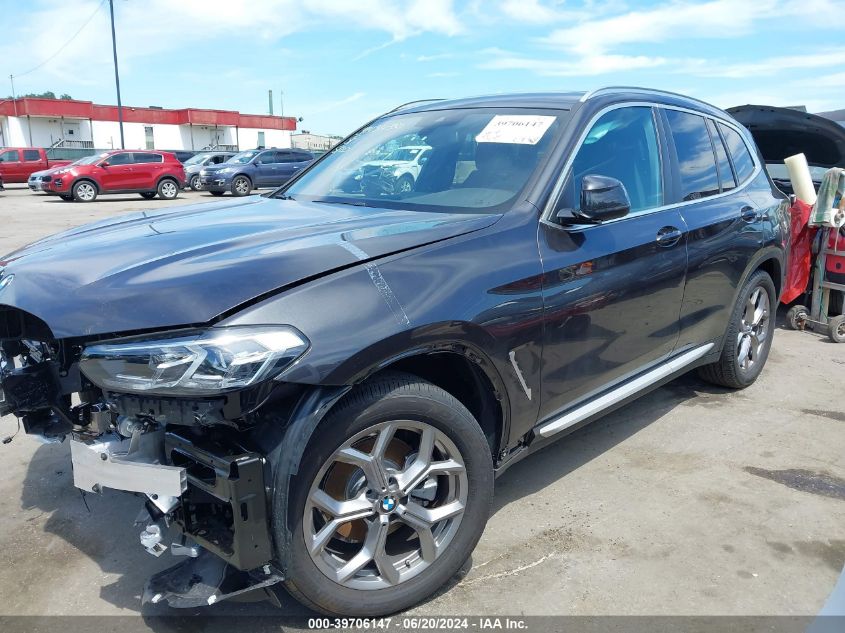 2024 BMW X3 xDrive30I VIN: 5UX53DP02R9V92566 Lot: 39706147