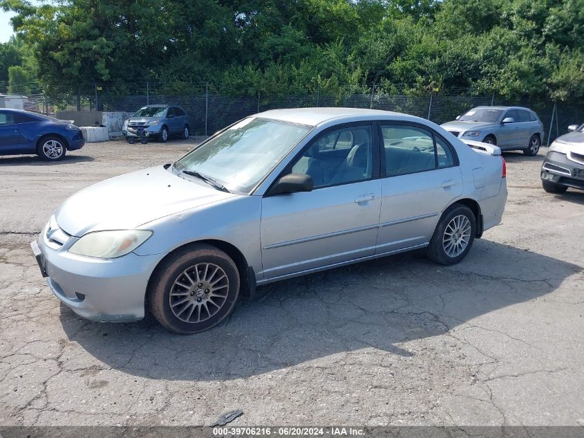 2005 Honda Civic Lx/Lx Se VIN: 2HGES16555H613633 Lot: 39706216