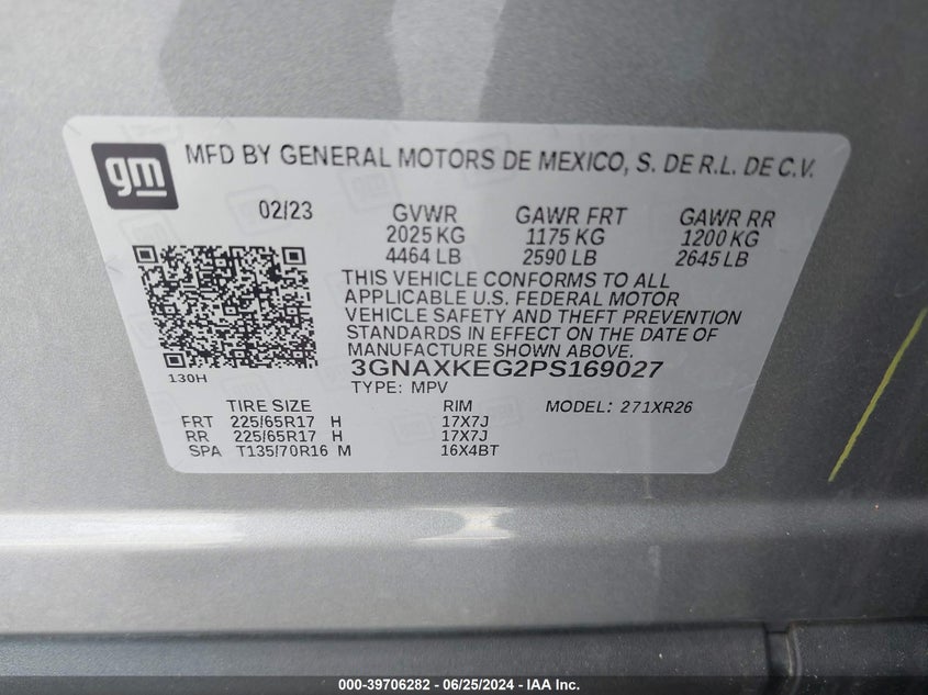 2023 CHEVROLET EQUINOX LT - 3GNAXKEG2PS169027