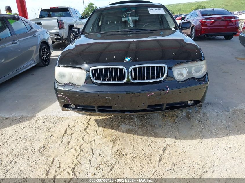 2002 BMW 745I I VIN: WBAGL63482DP56224 Lot: 39706728