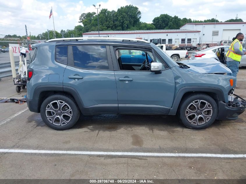 2017 Jeep Renegade Limited Fwd VIN: ZACCJADB9HPE93839 Lot: 39706748