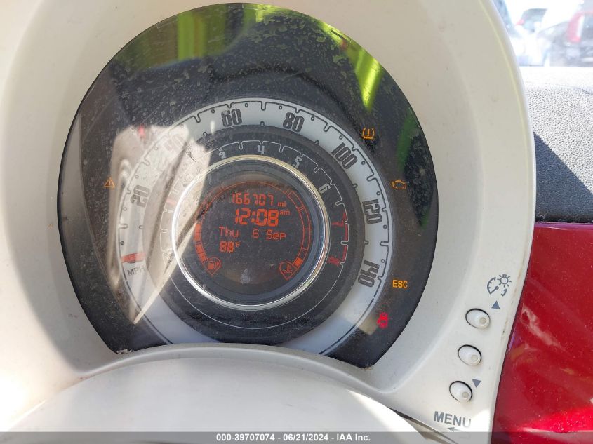 2013 Fiat 500 Pop VIN: 3C3CFFARXDT698464 Lot: 39707074