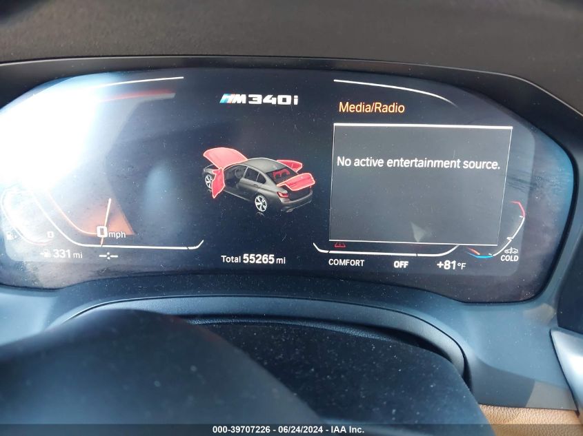 2020 BMW 3 Series M340I xDrive VIN: WBA5U9C04LFH24446 Lot: 39707226