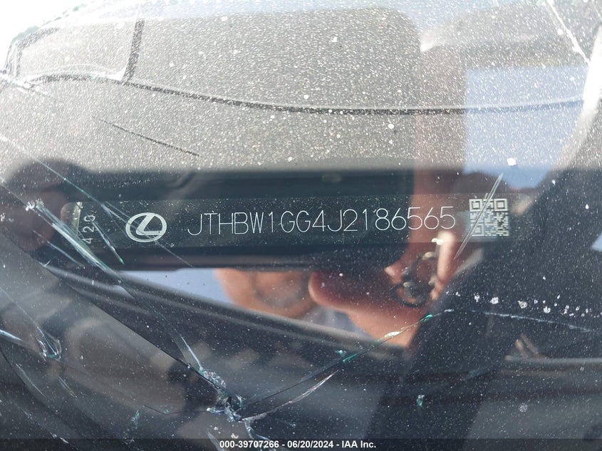 2018 Lexus Es 300H 300H VIN: JTHBW1GG4J2186565 Lot: 39707266