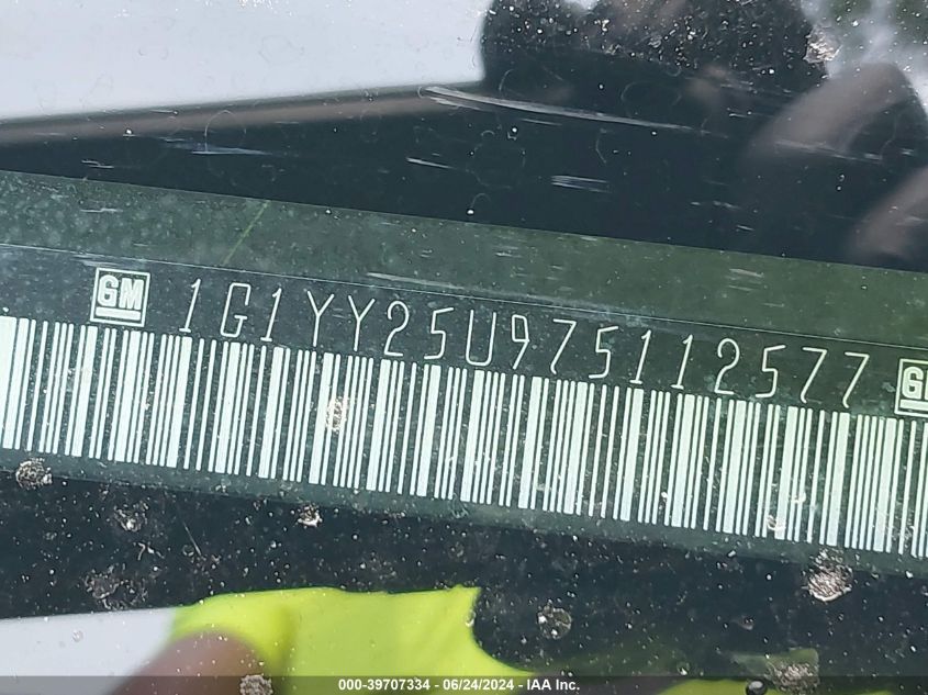 2007 Chevrolet Corvette VIN: 1G1YY25U975112577 Lot: 39707334