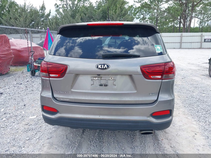 2019 Kia Sorento 3.3L Lx VIN: 5XYPGDA50KG486432 Lot: 39707486