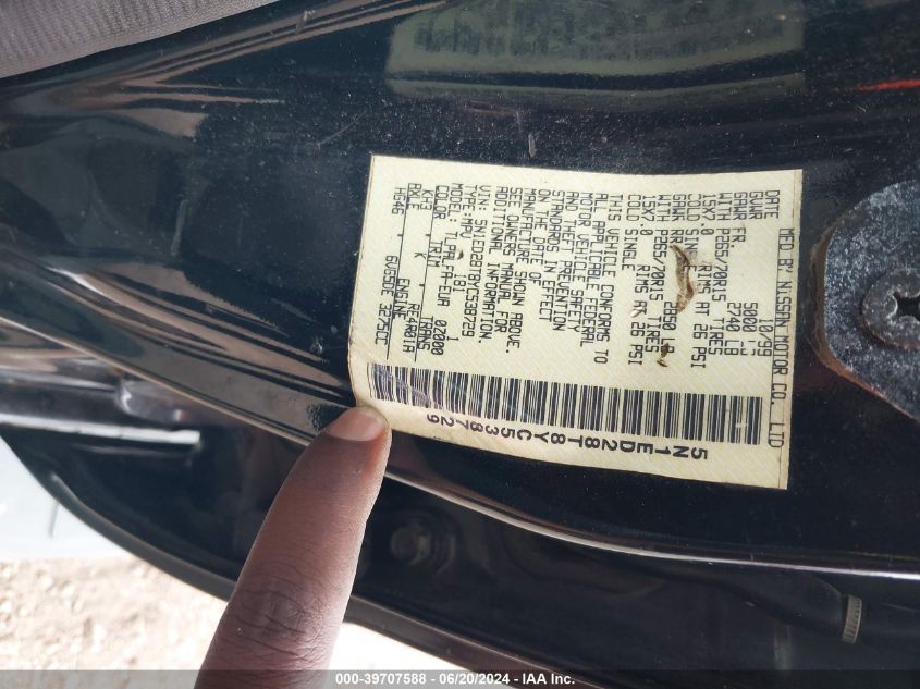 2000 Nissan Xterra Se/Xe VIN: 5N1ED28T8YC538729 Lot: 39707588