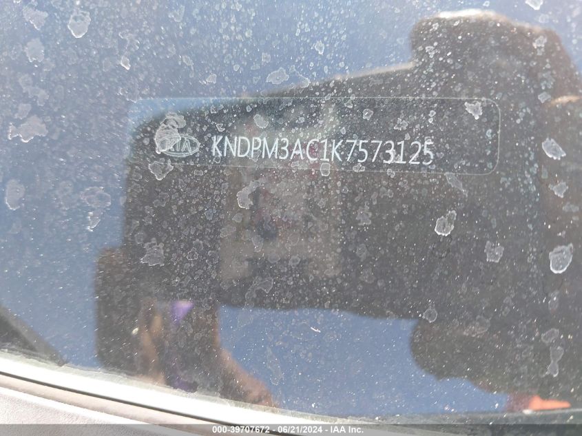 2019 Kia Sportage Lx VIN: KNDPM3AC1K7573125 Lot: 39707672