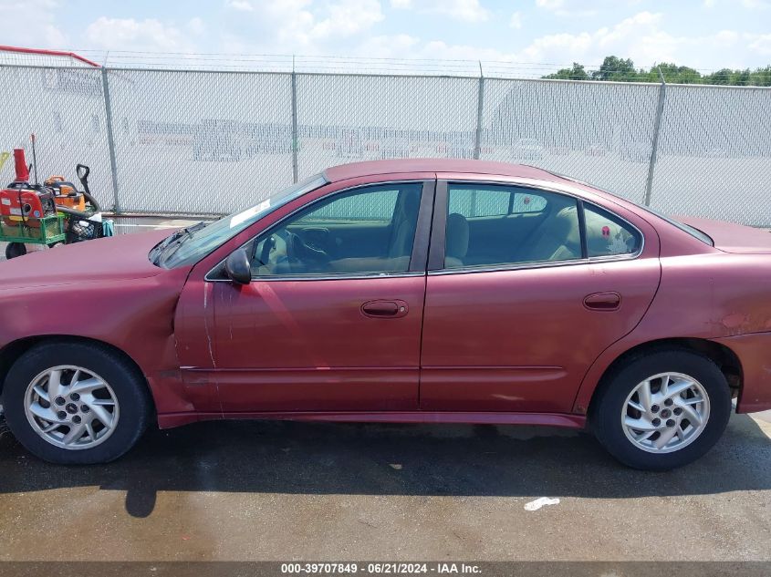 2004 Pontiac Grand Am Se VIN: 1G2NE52F54M584307 Lot: 39707849