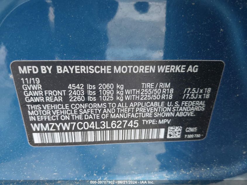 2020 MINI COUNTRYMAN COOPER S - WMZYW7C04L3L62745