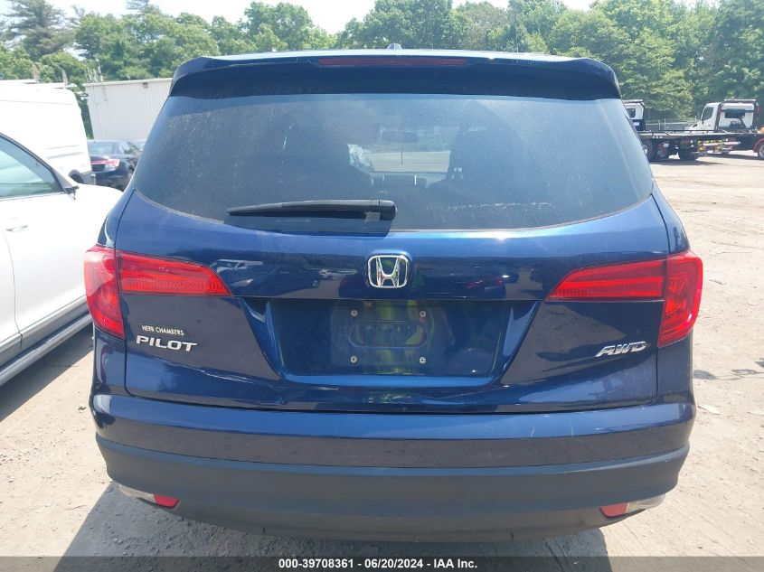 2016 Honda Pilot Ex-L VIN: 5FNYF6H52GB102173 Lot: 39708361