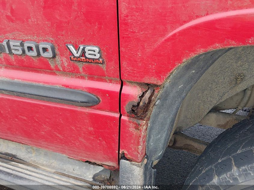 1998 Dodge Ram 1500 St VIN: 3B7HF12Y2WM293464 Lot: 39708592