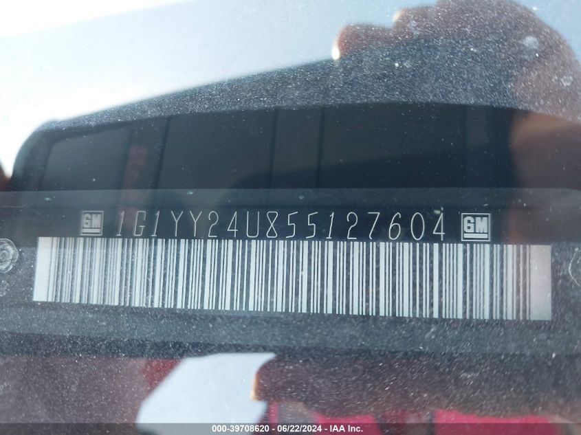 2005 Chevrolet Corvette VIN: 1G1YY24U855127604 Lot: 39708620