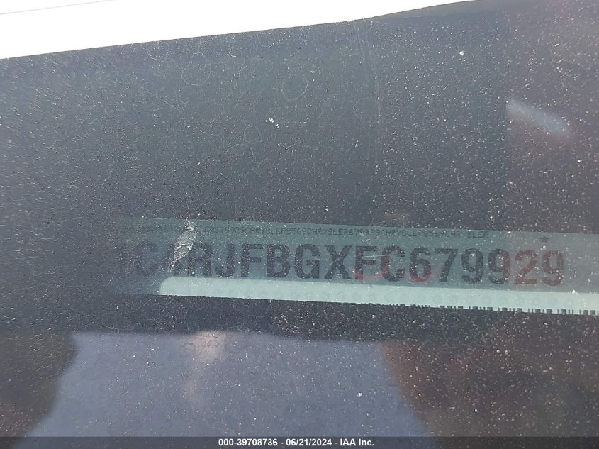 2015 Jeep Grand Cherokee Limited VIN: 1C4RJFBGXFC679929 Lot: 39708736