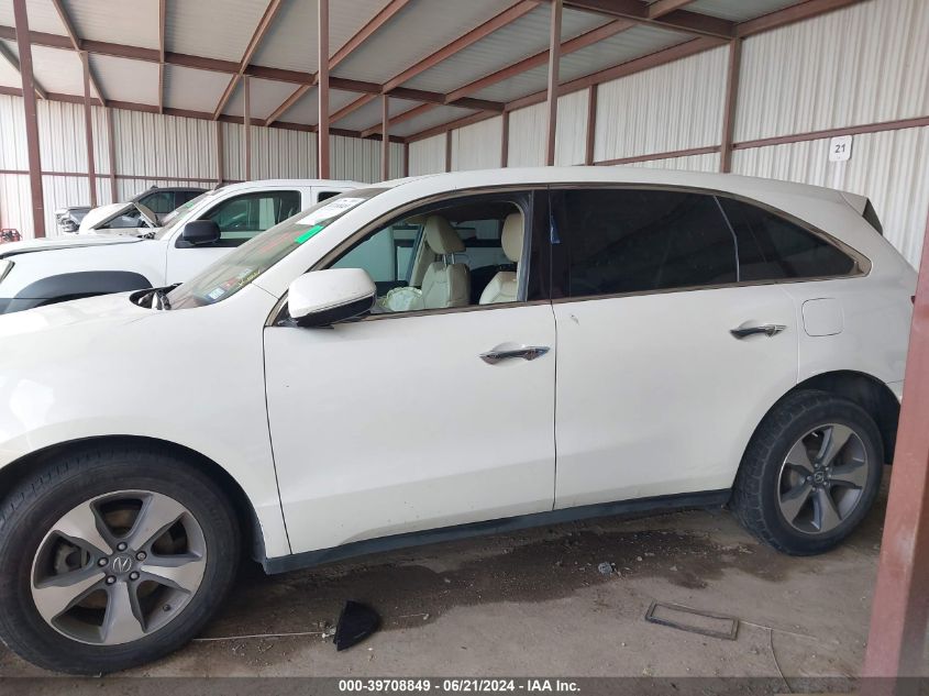 2016 Acura Mdx Acurawatch Plus Package VIN: 5FRYD3H2XGB005229 Lot: 39708849