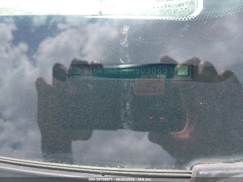 2021 Toyota Sienna Le VIN: 5TDKRKEC3MS030691 Lot: 39708877