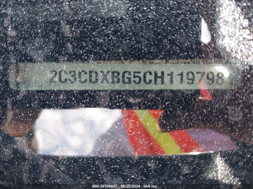 2012 Dodge Charger Se VIN: 2C3CDXBG5CH119798 Lot: 39708887