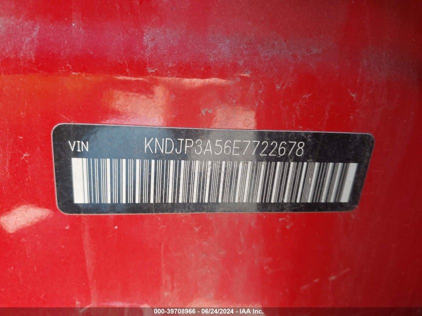 2014 Kia Soul + VIN: KNDJP3A56E7722678 Lot: 39708966