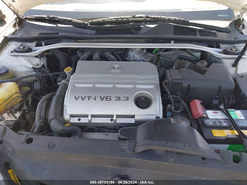 2004 Lexus Es 330 VIN: JTHBA30G840010624 Lot: 39709194