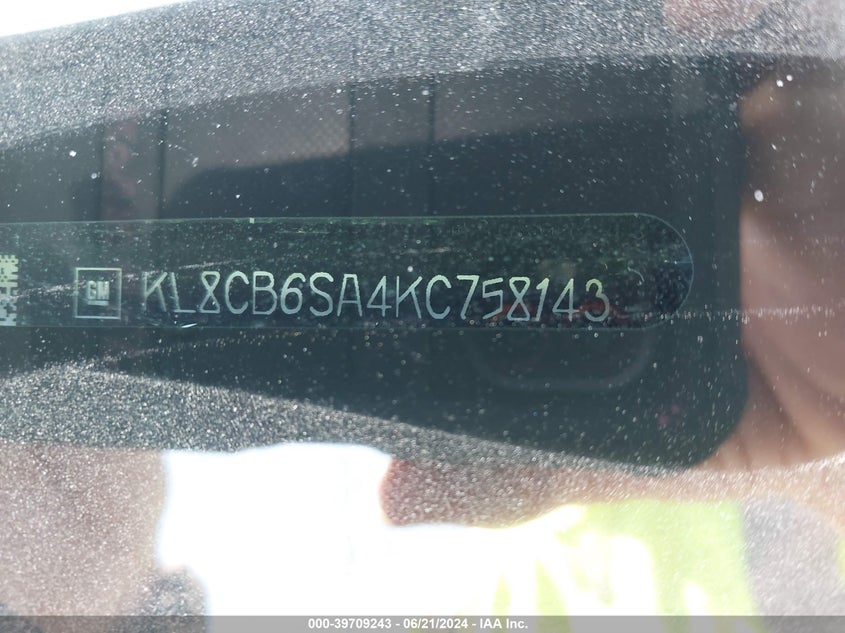 VIN KL8CB6SA4KC758143 2019 CHEVROLET SPARK LS