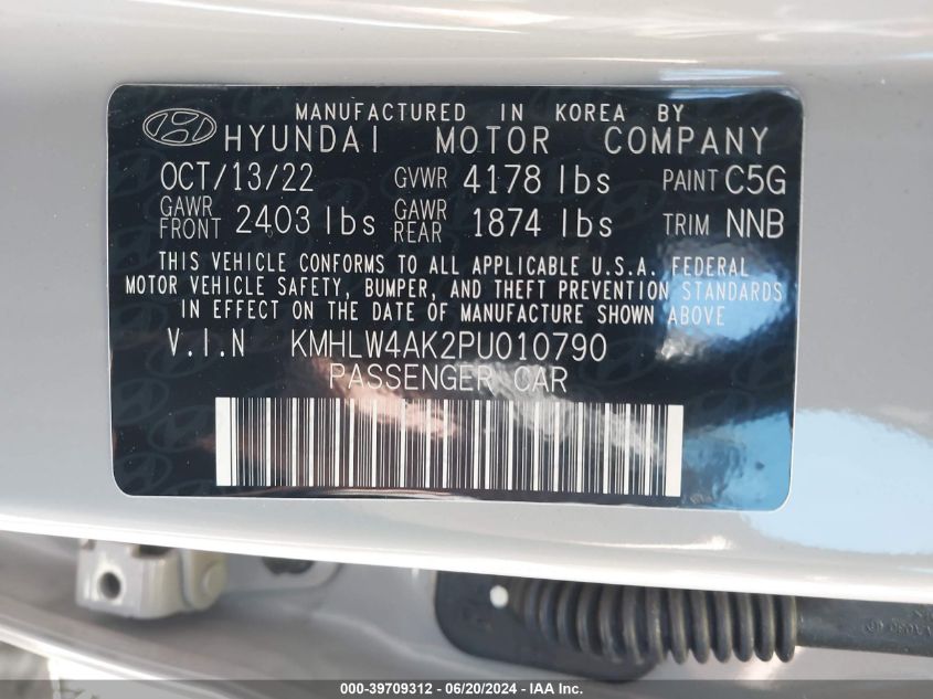 2023 Hyundai Elantra N VIN: KMHLW4AK2PU010790 Lot: 39709312