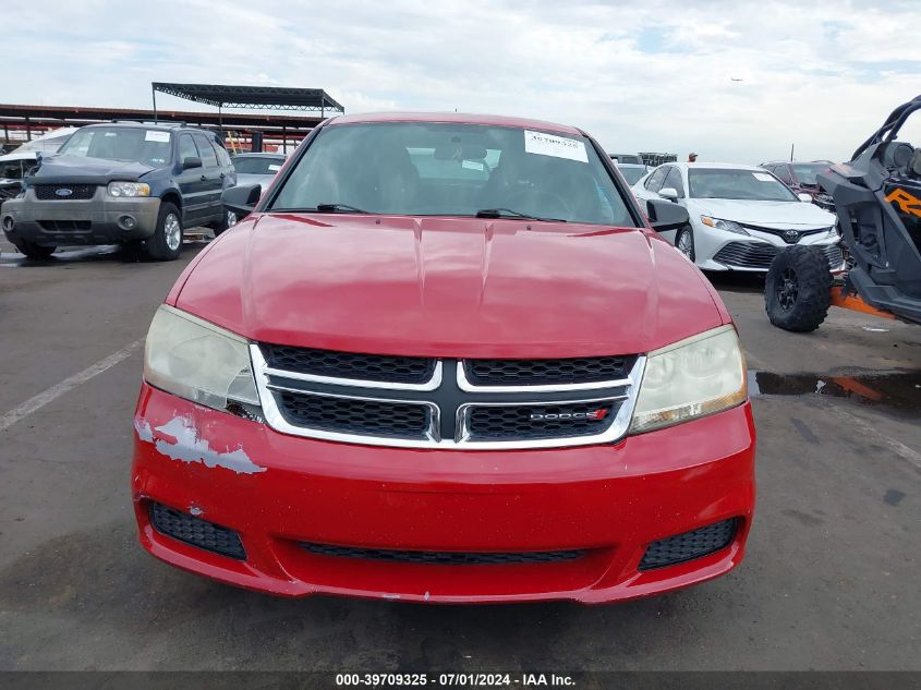 2012 Dodge Avenger Se VIN: 1C3CDZAB9CN272709 Lot: 39709325
