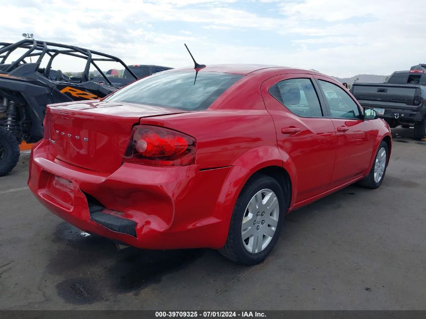 2012 Dodge Avenger Se VIN: 1C3CDZAB9CN272709 Lot: 39709325