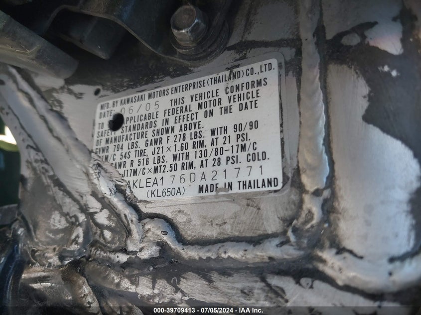 2006 KAWASAKI KL650 A - JKAKLEA176DA21771
