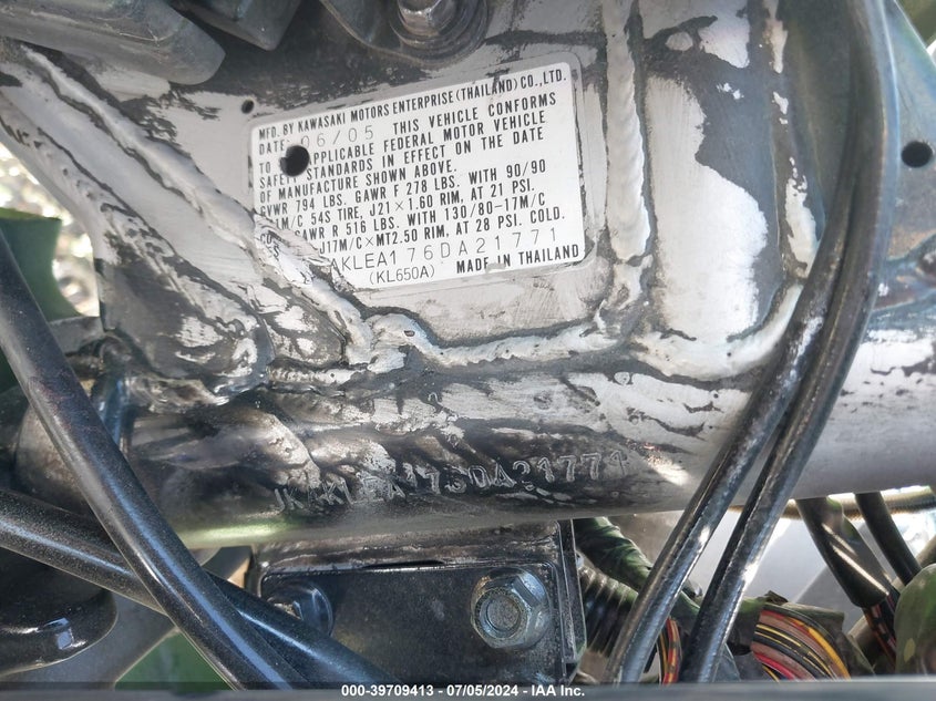 2006 KAWASAKI KL650 A - JKAKLEA176DA21771