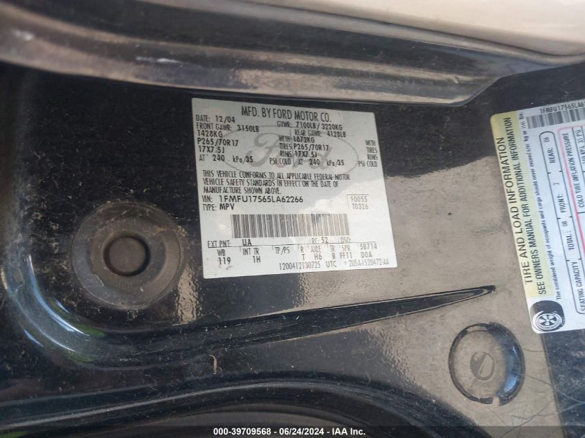 2005 Ford Expedition Eddie Bauer/King Ranch VIN: 1FMFU17565LA62266 Lot: 39709568