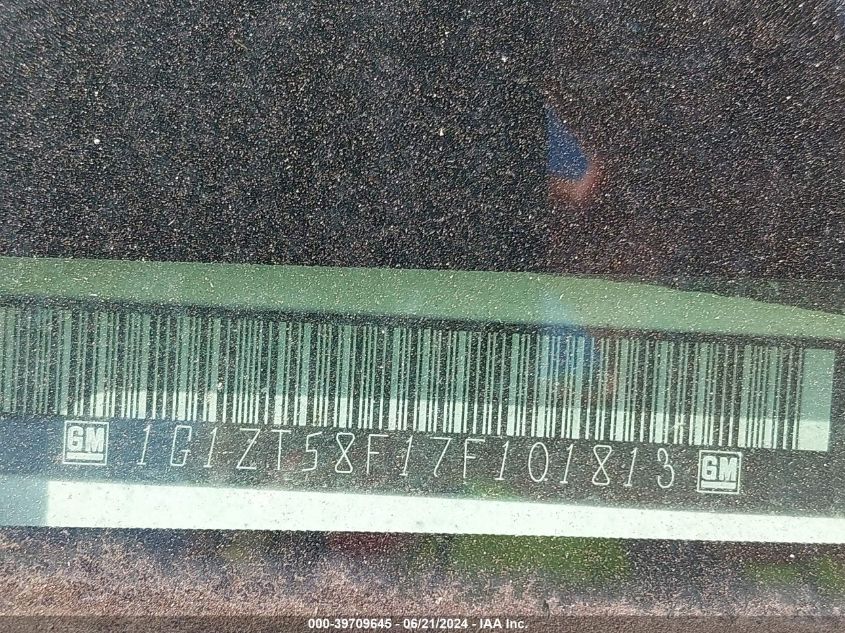 2007 Chevrolet Malibu Lt VIN: 1G1ZT58F17F101813 Lot: 39709645