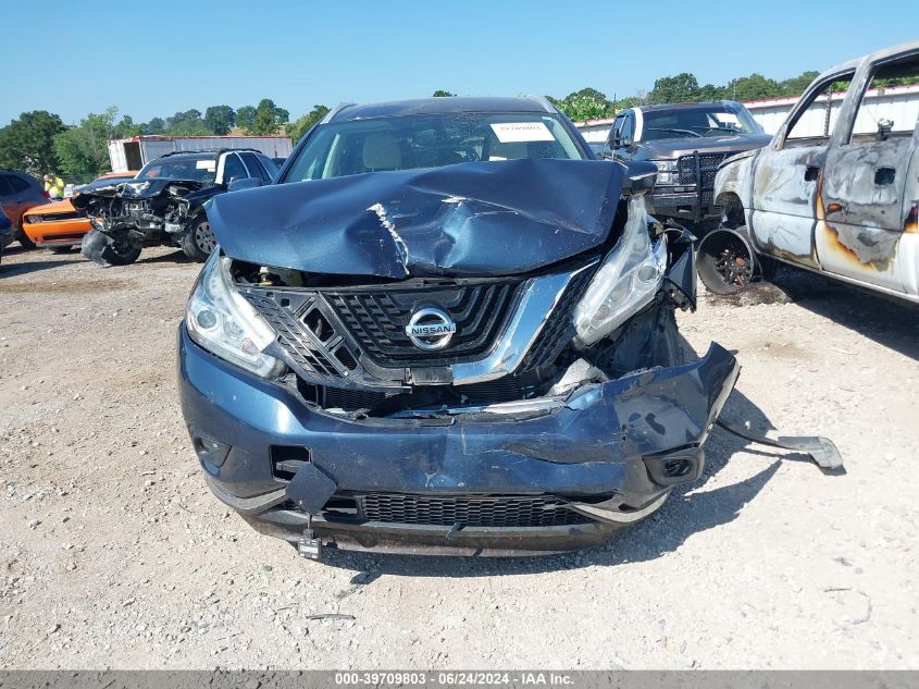 2015 Nissan Murano Sl VIN: 5N1AZ2MG6FN281452 Lot: 39709803