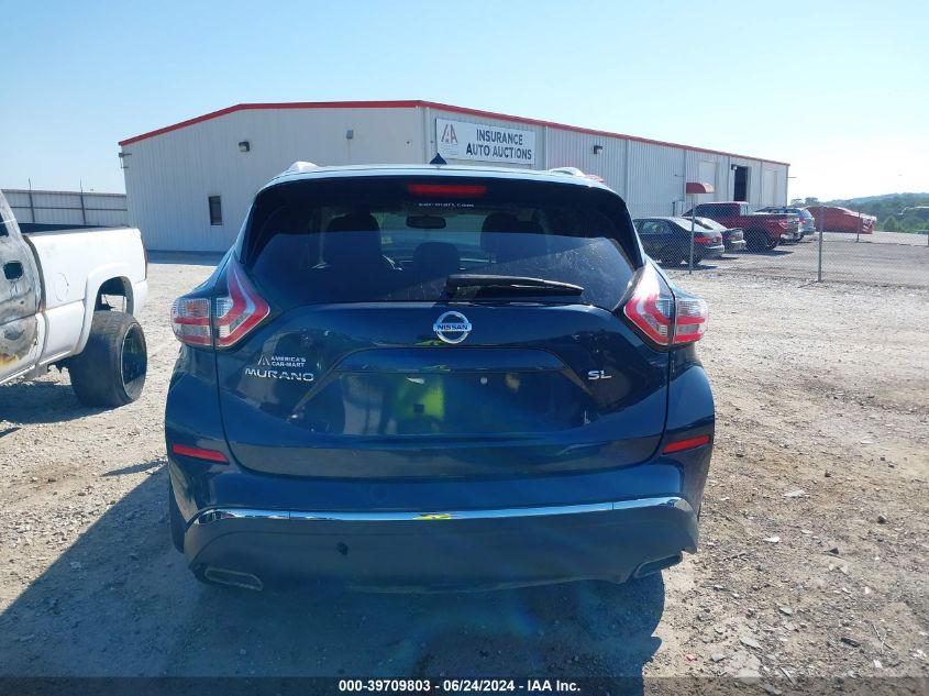 2015 Nissan Murano Sl VIN: 5N1AZ2MG6FN281452 Lot: 39709803