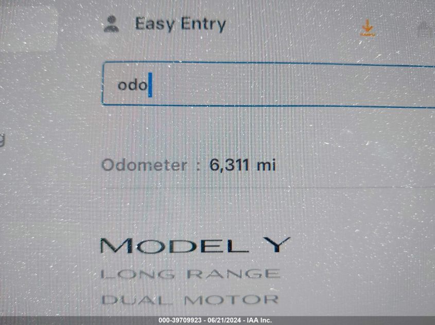 2023 Tesla Model Y Awd/Long Range Dual Motor All-Wheel Drive VIN: 7SAYGDEE2PA098261 Lot: 39709923