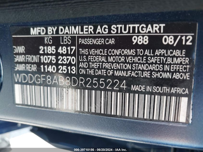 WDDGF8AB8DR255224 2013 Mercedes-Benz C 300 Luxury 4Matic/Sport 4Matic