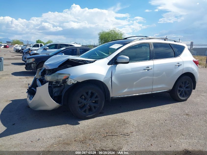 2011 Nissan Murano Sl VIN: JN8AZ1MW0BW187050 Lot: 39710329