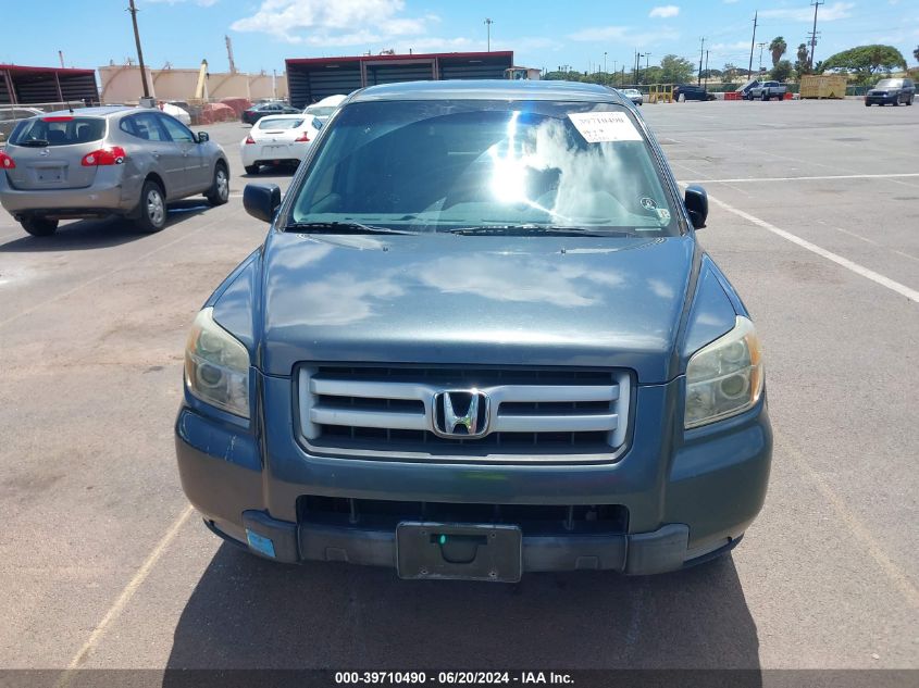 2006 Honda Pilot Lx VIN: 2HKYF18196H551186 Lot: 39710490