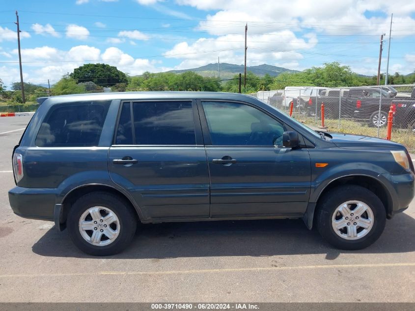 2006 Honda Pilot Lx VIN: 2HKYF18196H551186 Lot: 39710490