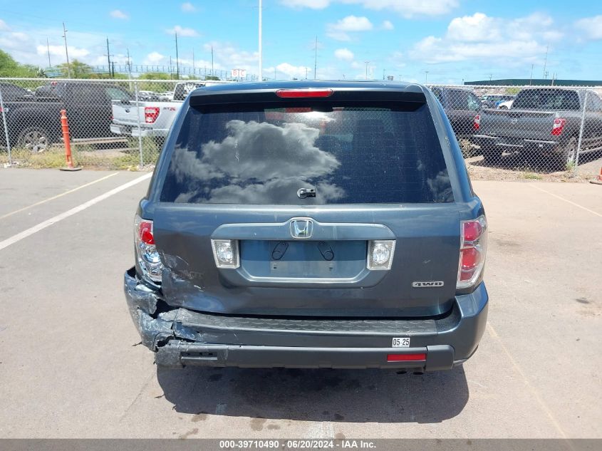 2006 Honda Pilot Lx VIN: 2HKYF18196H551186 Lot: 39710490