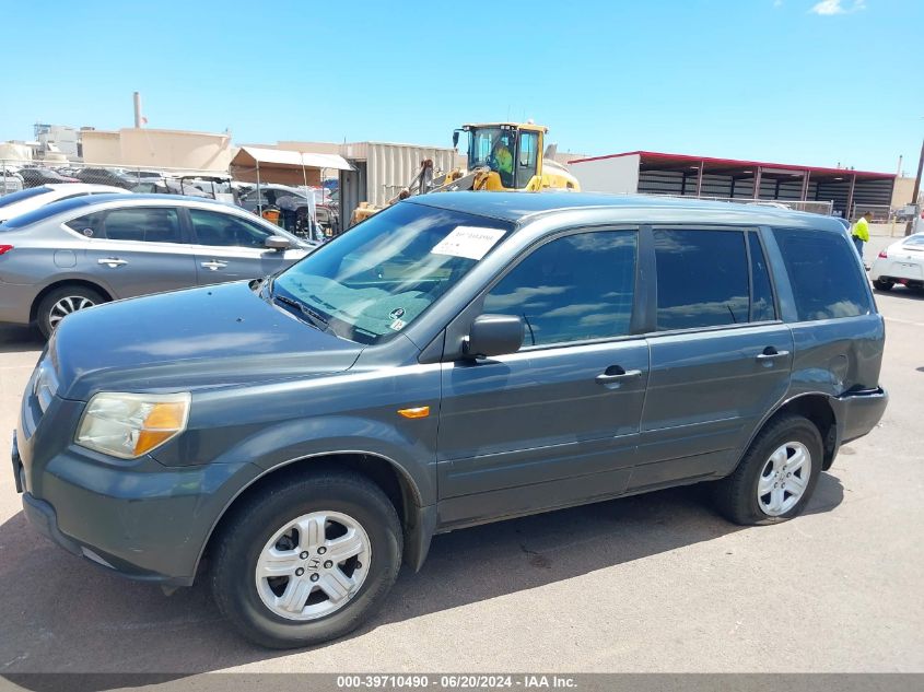 2006 Honda Pilot Lx VIN: 2HKYF18196H551186 Lot: 39710490