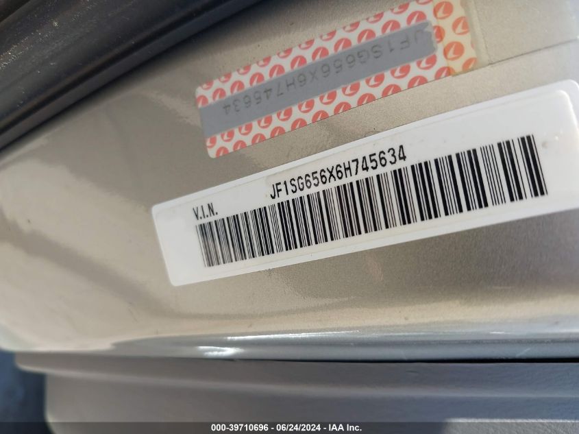 2006 Subaru Forester 2.5X VIN: JF1SG65676H745624 Lot: 39710696