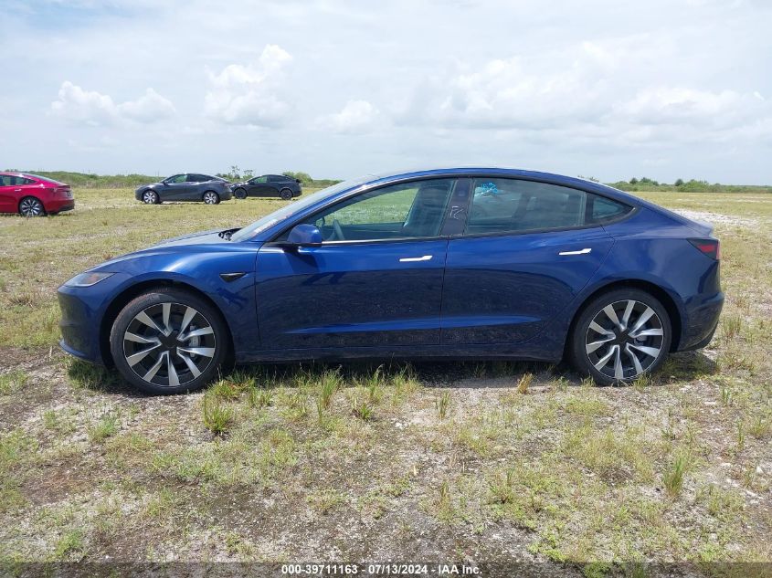 2024 Tesla Model 3 Rear-Wheel Drive VIN: 5YJ3E1EA5RF750174 Lot: 39711163