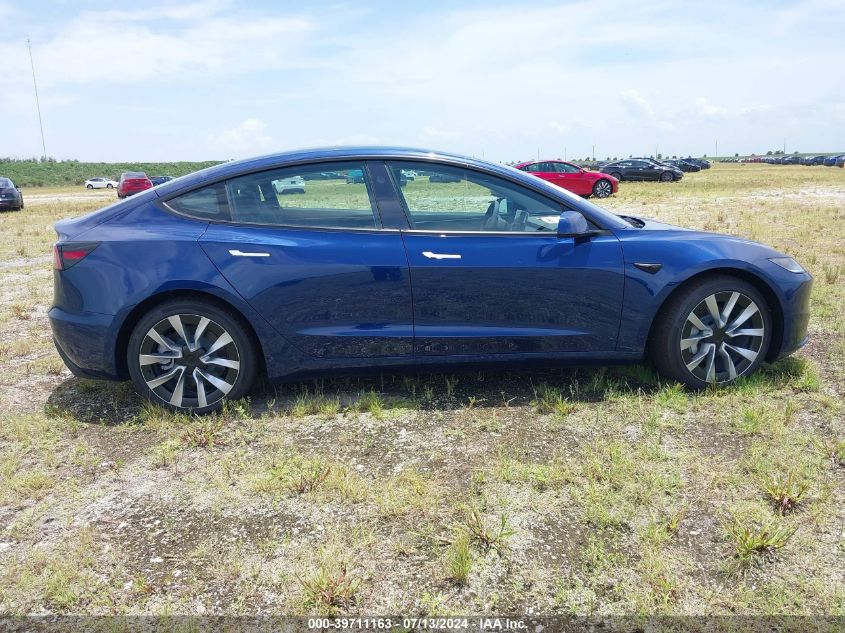 2024 Tesla Model 3 Rear-Wheel Drive VIN: 5YJ3E1EA5RF750174 Lot: 39711163